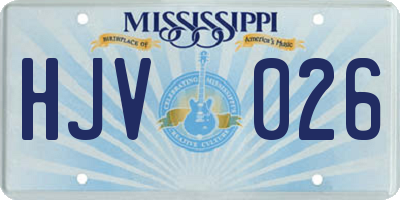 MS license plate HJV026