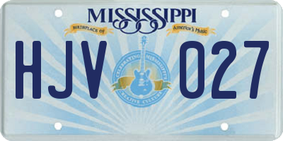 MS license plate HJV027