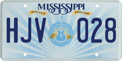 MS license plate HJV028