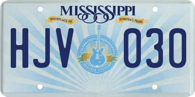 MS license plate HJV030