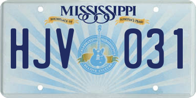MS license plate HJV031