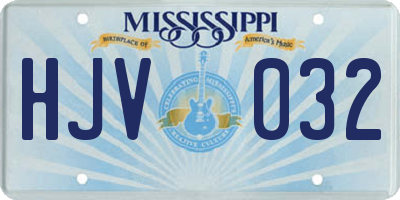 MS license plate HJV032