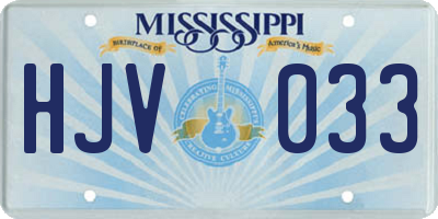MS license plate HJV033