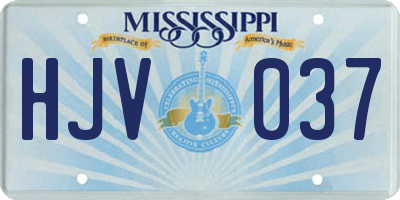 MS license plate HJV037