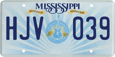 MS license plate HJV039