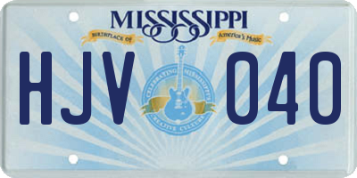 MS license plate HJV040