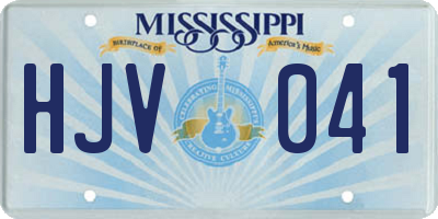 MS license plate HJV041