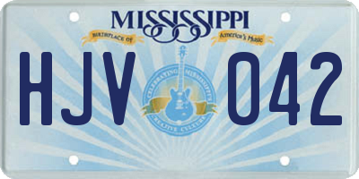 MS license plate HJV042