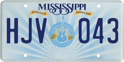 MS license plate HJV043
