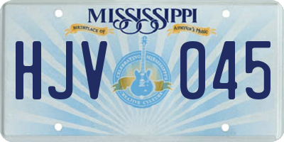 MS license plate HJV045