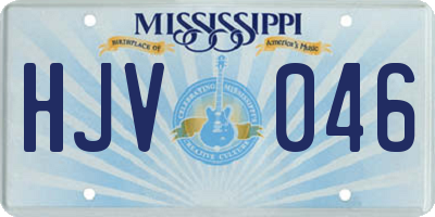 MS license plate HJV046