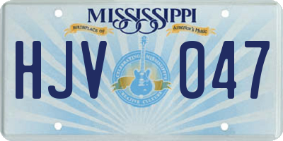 MS license plate HJV047