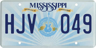 MS license plate HJV049