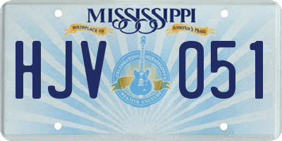 MS license plate HJV051