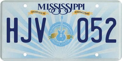 MS license plate HJV052