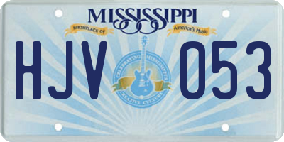 MS license plate HJV053