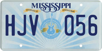 MS license plate HJV056