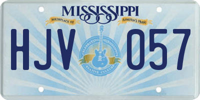 MS license plate HJV057