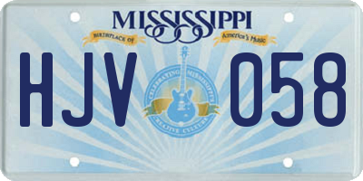 MS license plate HJV058