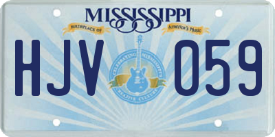 MS license plate HJV059