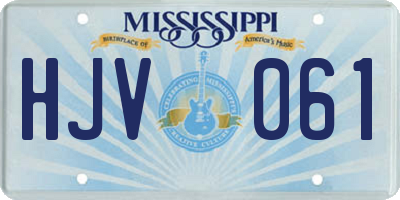 MS license plate HJV061