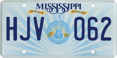 MS license plate HJV062