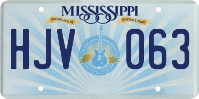 MS license plate HJV063