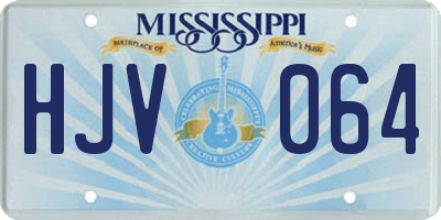 MS license plate HJV064