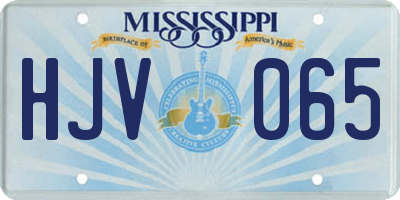 MS license plate HJV065