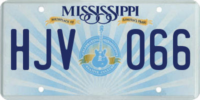 MS license plate HJV066