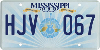 MS license plate HJV067