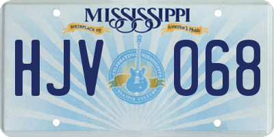 MS license plate HJV068