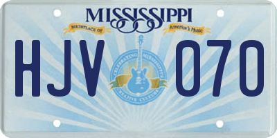 MS license plate HJV070