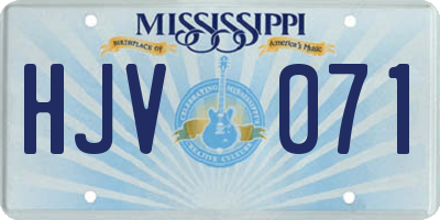 MS license plate HJV071