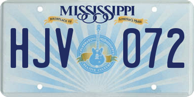 MS license plate HJV072