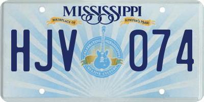 MS license plate HJV074