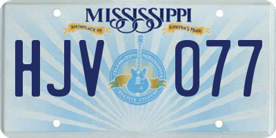 MS license plate HJV077