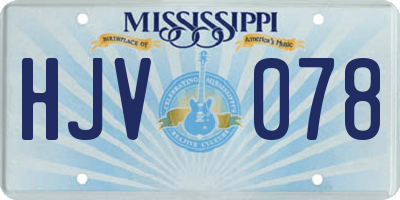 MS license plate HJV078