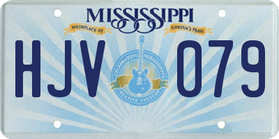 MS license plate HJV079