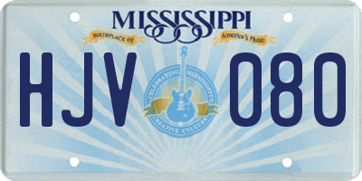 MS license plate HJV080