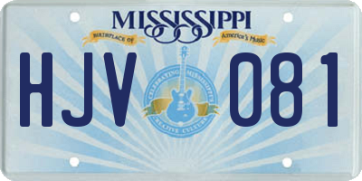 MS license plate HJV081