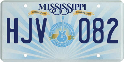 MS license plate HJV082