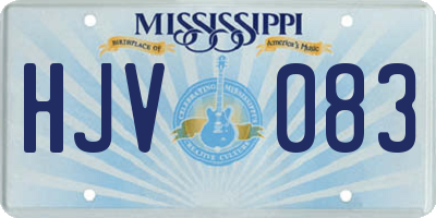 MS license plate HJV083