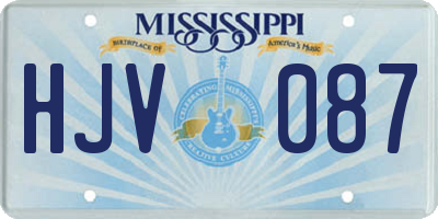 MS license plate HJV087