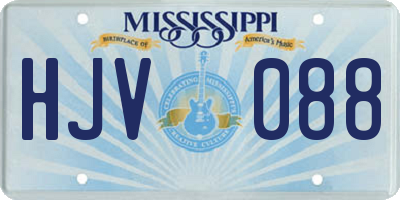 MS license plate HJV088