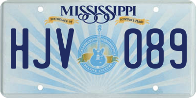 MS license plate HJV089