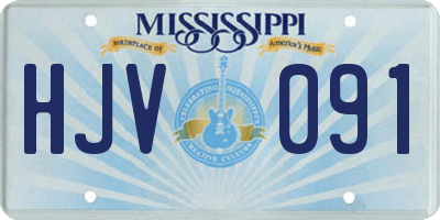 MS license plate HJV091