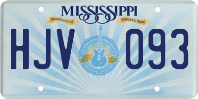 MS license plate HJV093