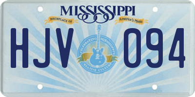 MS license plate HJV094