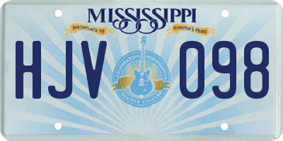 MS license plate HJV098